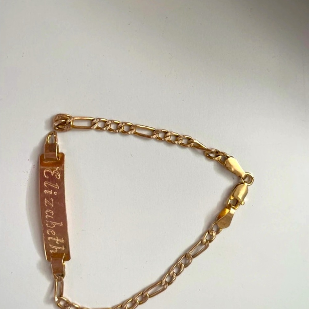 Engraved "Elizabeth" Gold Bracelet
